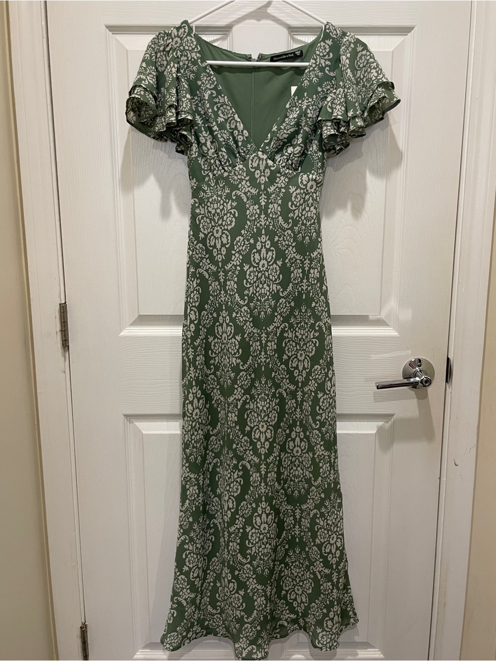 Abercrombie Ruffle Sleeve Slip Maxi Dress